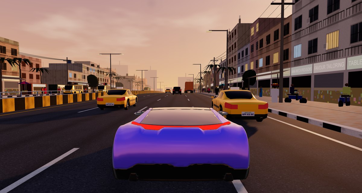 Plut Run: a car racing through Plut City